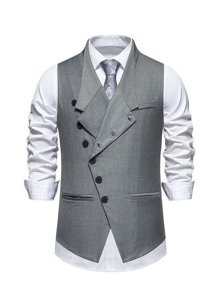 KUYING New Slanted Placket Single Breasted Suit Vest  - Image 1