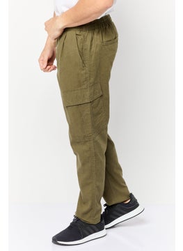 Threadbare Men Regular Fit Plain Cargo Pants, Dark Olive  - Image 3