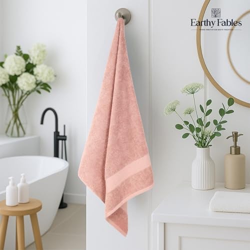 Earthy Fables Nebula Bath Towel – Pure Carded Cotton, Soft, Absorbent, Quick Dry & Skin-Friendly Towel, 140 x 70 cm, 500 GSM – Blush - Image 2