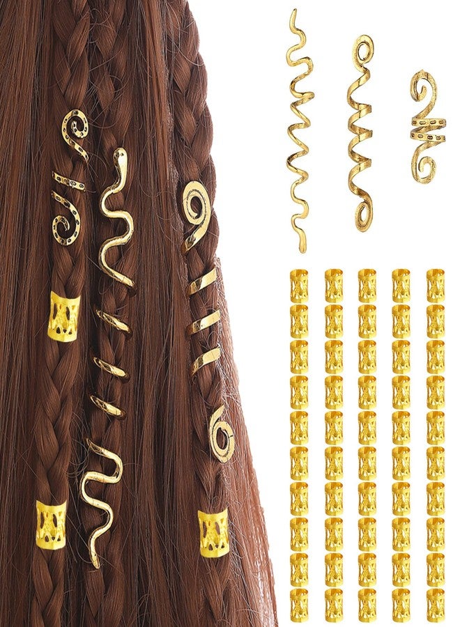 Snmzlc 53 Pcs Gold Hair dreadlock hair beads hair jewelry for braids accessories for Women Men Hair Accessories Styling Tools US189 - Image 1