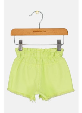 Lefties Toddlers Girls Plain Denim Shorts, Lime Green  - Image 2