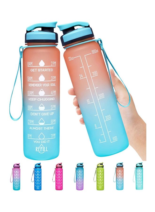 نيبمينينت زجاجة ماء كبيرة بسعة 1 لتر مع علامات توقيت تحفيزية - Image 1