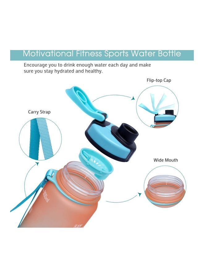 نيبمينينت زجاجة ماء كبيرة بسعة 1 لتر مع علامات توقيت تحفيزية - Image 2