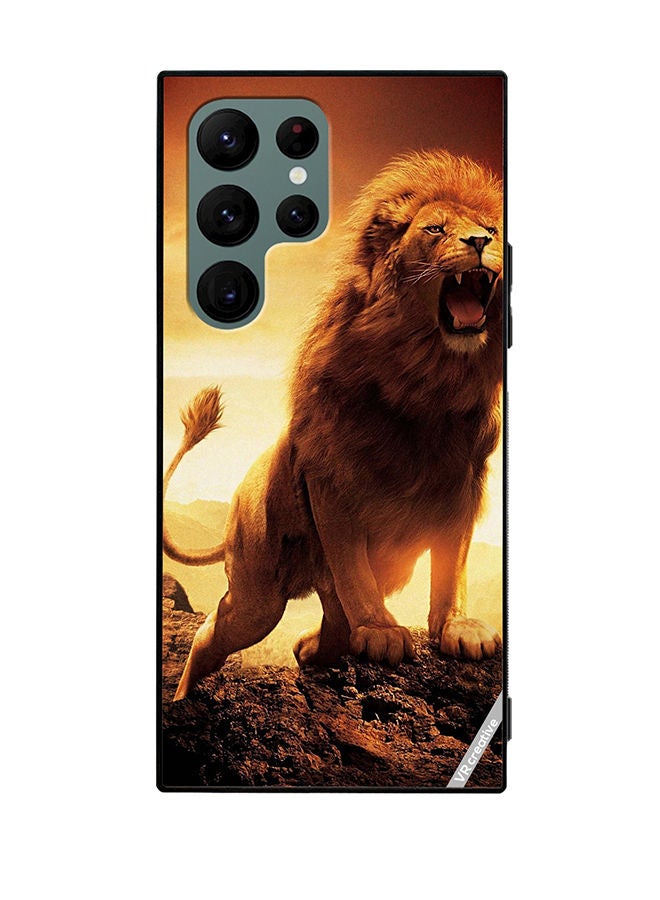 VR CREATIVE غطاء حماية لهاتف سامسونج جالاكسي S22 ألترا 5G بتصميم ملك الأسد متعدد الألوان - Image 1
