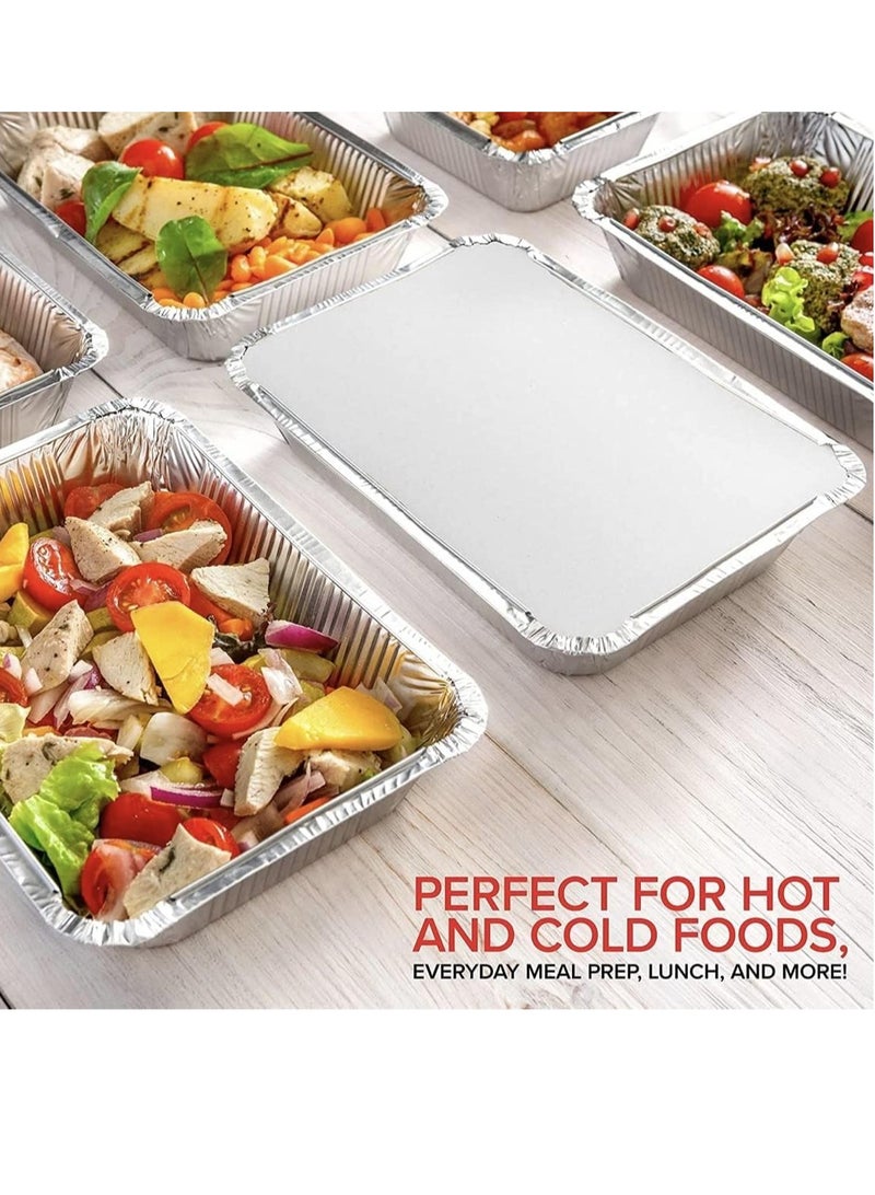 Raxoom Aluminium Foil Food Storage Disposable Containers 1850 ml (Large) with Lid pack of 25 Pieces. - Image 2
