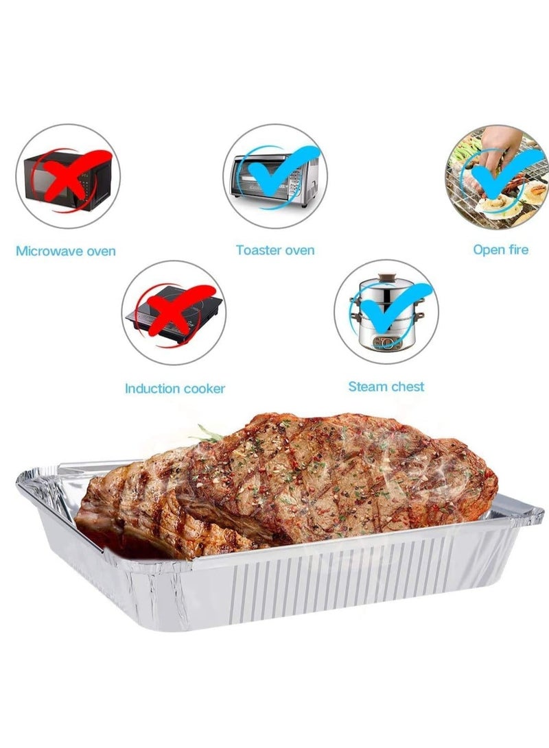 Raxoom Aluminium Foil Food Storage Disposable Containers 1850 ml (Large) with Lid pack of 25 Pieces. - Image 5