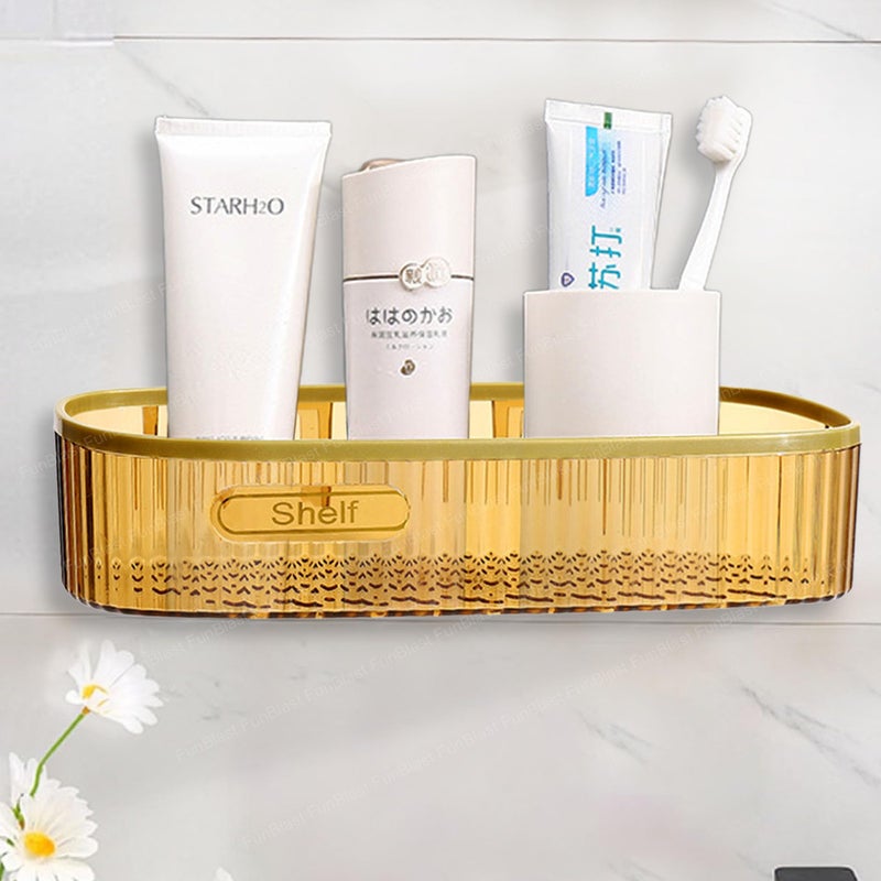 FunBlast Self Adhesive Bathroom Shelf for Wall, Shelf Organizer, Kitchen Shelf with Magic Stickers, Multipurpose Wall Mount Bathroom Shelf and Rack for Home and Kitchen - Random - Image 1