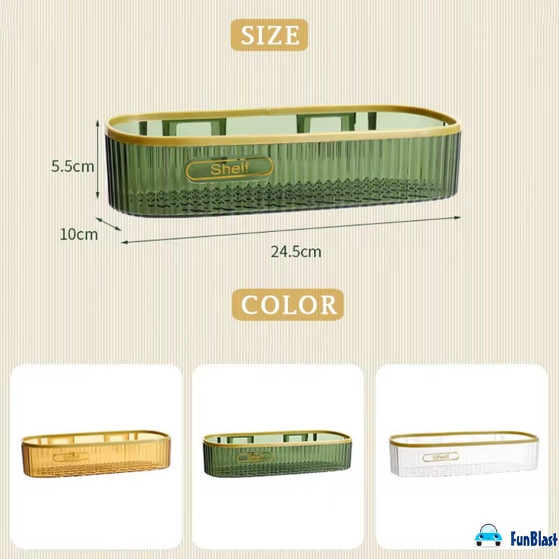 FunBlast Self Adhesive Bathroom Shelf for Wall, Shelf Organizer, Kitchen Shelf with Magic Stickers, Multipurpose Wall Mount Bathroom Shelf and Rack for Home and Kitchen - Random - Image 2