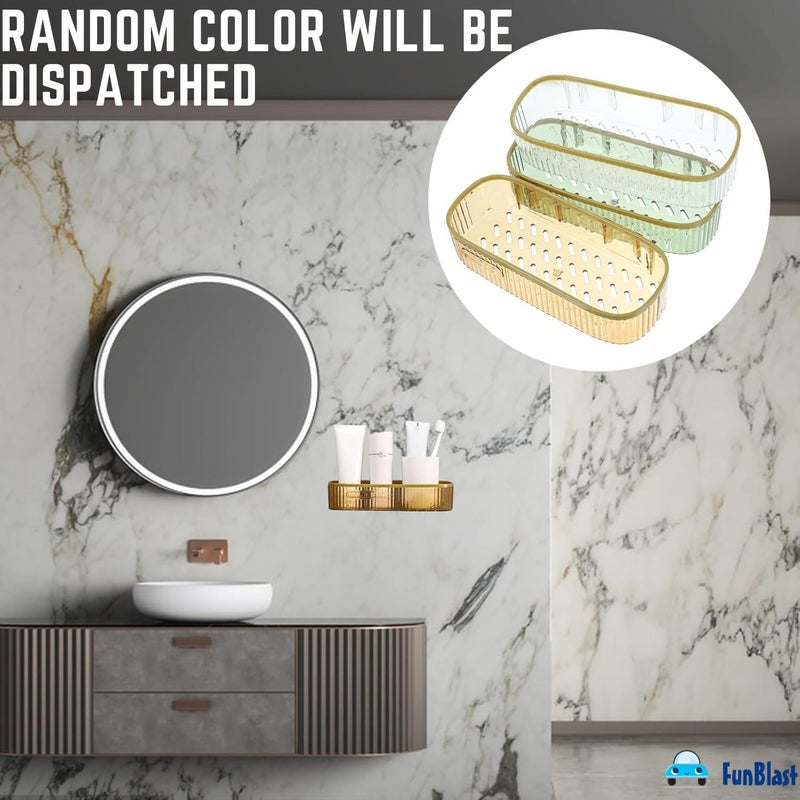 FunBlast Self Adhesive Bathroom Shelf for Wall, Shelf Organizer, Kitchen Shelf with Magic Stickers, Multipurpose Wall Mount Bathroom Shelf and Rack for Home and Kitchen - Random - Image 4