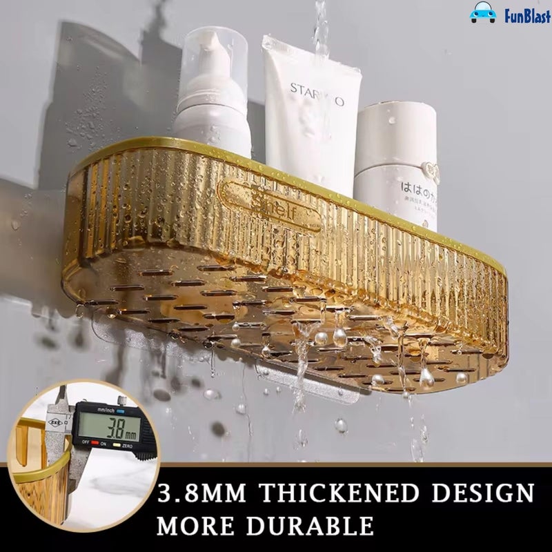 FunBlast Self Adhesive Bathroom Shelf for Wall, Shelf Organizer, Kitchen Shelf with Magic Stickers, Multipurpose Wall Mount Bathroom Shelf and Rack for Home and Kitchen - Random - Image 5