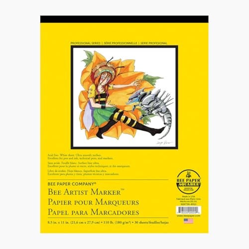 Bee Paper Company Bee Paper 8.5" x 11" Bee Artist Marker Paper Pack, 50 Sheets - Image 1