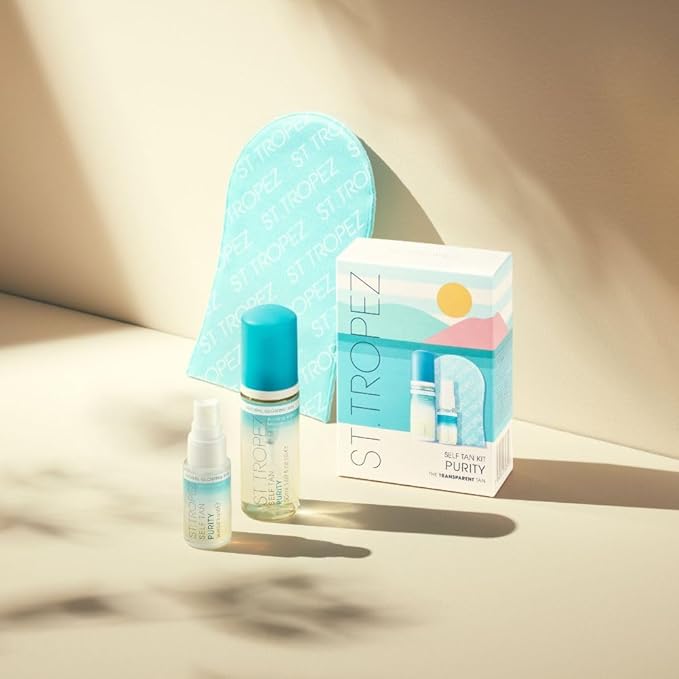 ST.TROPEZ StTropez Self Tan Purity Starter Kit Travel Size Tanning Bronzing Water Mousse 50ml Face Mist 14ml Applicator Mitt Vegan Natural Cruelty Free - Image 5