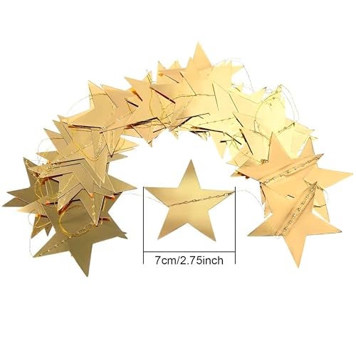 TOYXE Golden Star and Heart Paper Frills Garland Set of 8 Hanging Decoration for Love Theme Parties, Anniversary, Baby Shower, Welcome Baby, Birthday & Christmas Ladi for Wall & Ceiling Decor - Image 3