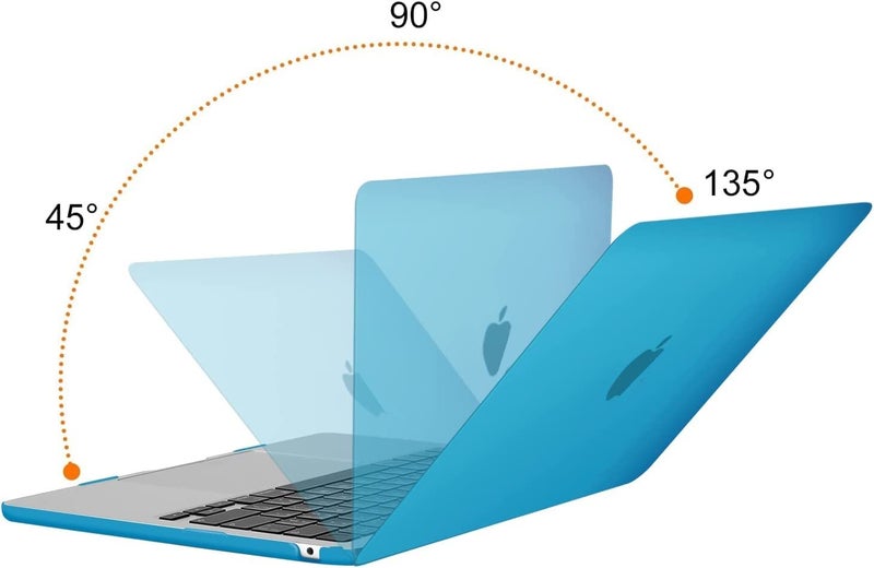 Moca حافظة موكا لجهاز ماك بوك إير الجديد 13.6 بوصة (M4 A3240، M3 A3113، M2 A2681) مع خاصية التعرف على بصمة الإصبع، إصدارات 2025 2024 2022 – غلاف واقي بلاستيكي صلب لجهاز لابتوب M2 M3 M4 إير 13 (أكوا أزرق) - Image 5