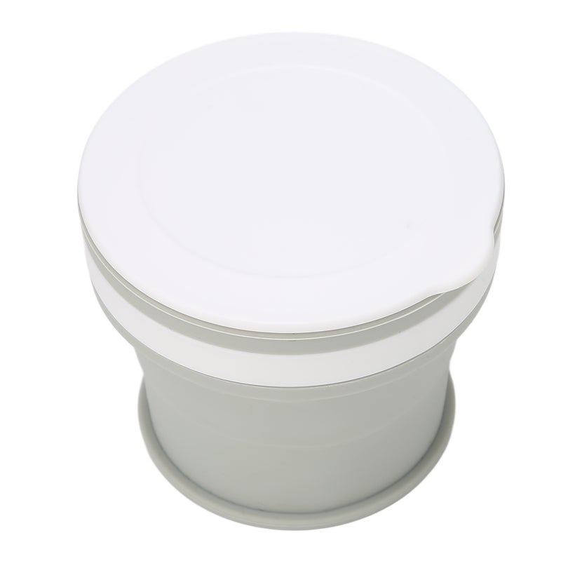 Silcone Collapsible Coffee Cup Reusable Portable Folding Travel Cup for Camping Sports Gray 270ml - Image 1