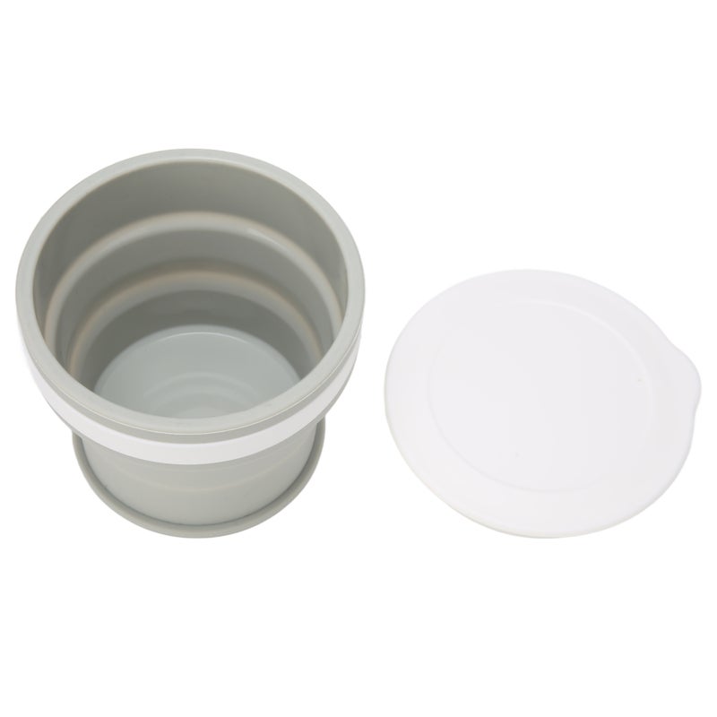 Silcone Collapsible Coffee Cup Reusable Portable Folding Travel Cup for Camping Sports Gray 270ml - Image 5