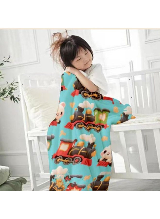 عام بطانية رقيقة من الفانيلا الكرتونية للأطفال والرضع (دافئة ومريحة، ومناسبة للنوم والألعاب) 70 سم * 100 سم