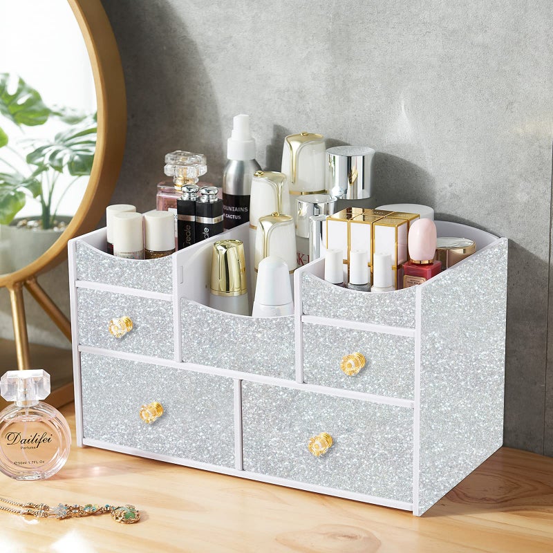 Kitico Glitter Silver Wallpaper Silver Contact Paper Creative Covering Peel and Stick Wallpaper Removable Self Adhesive Paper DIY Vinyl Roll 17.7"x78.7" - Image 4