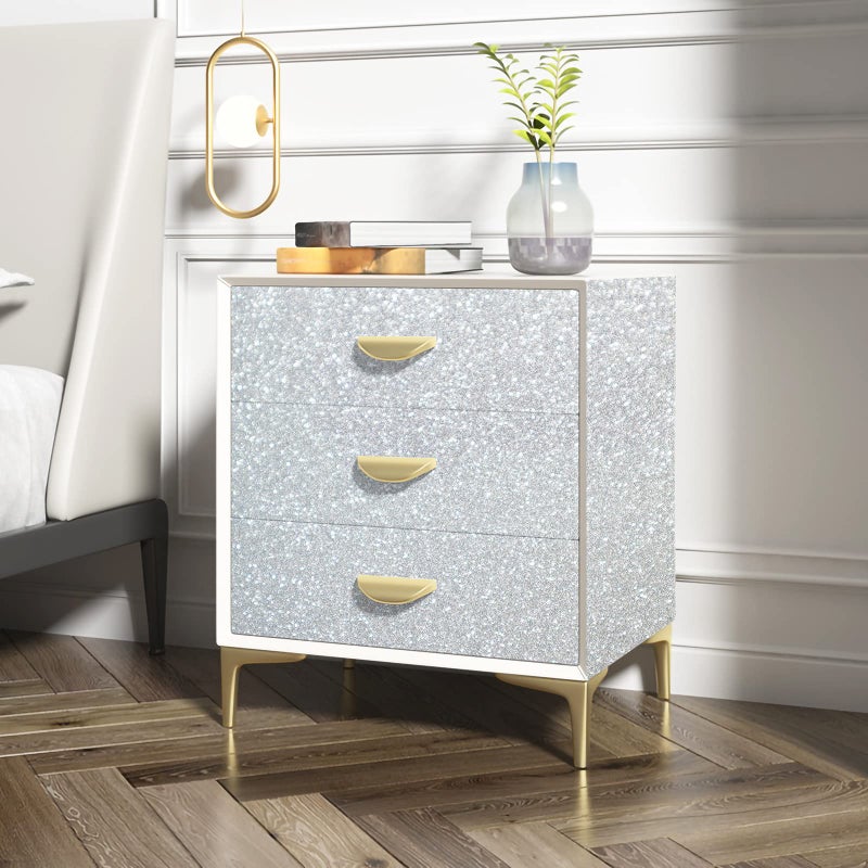 Kitico Glitter Silver Wallpaper Silver Contact Paper Creative Covering Peel and Stick Wallpaper Removable Self Adhesive Paper DIY Vinyl Roll 17.7"x78.7" - Image 5