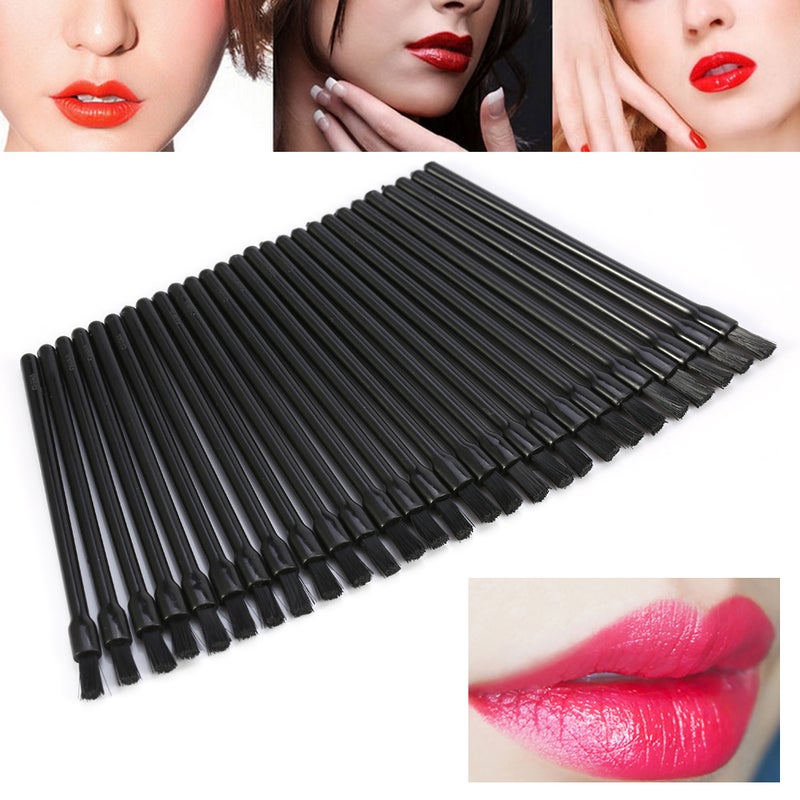 50Pcs/Set Disposable Lip Brush Lipstick Gloss Wands Applicator Makeup Cosmetic Tool Black - Image 3
