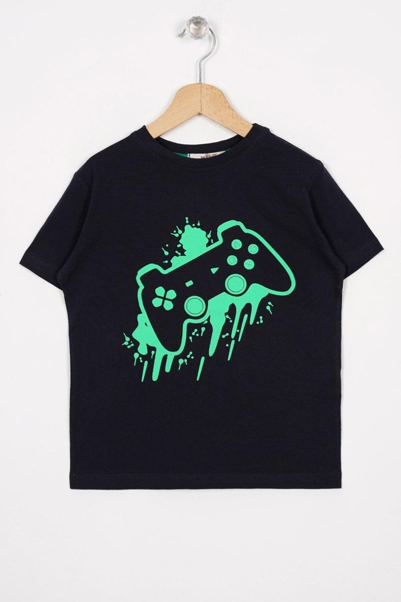 Zepkids Game Console Printed Oversize Navy Blue Color Boy T-shirt  - Image 1