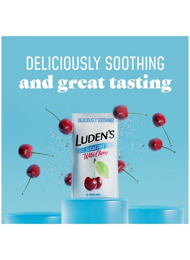 Luden's Sugar Free Wild Cherry Throat Drops, Sore Throat Relief, 25 Count (6 Pack) - Image 2