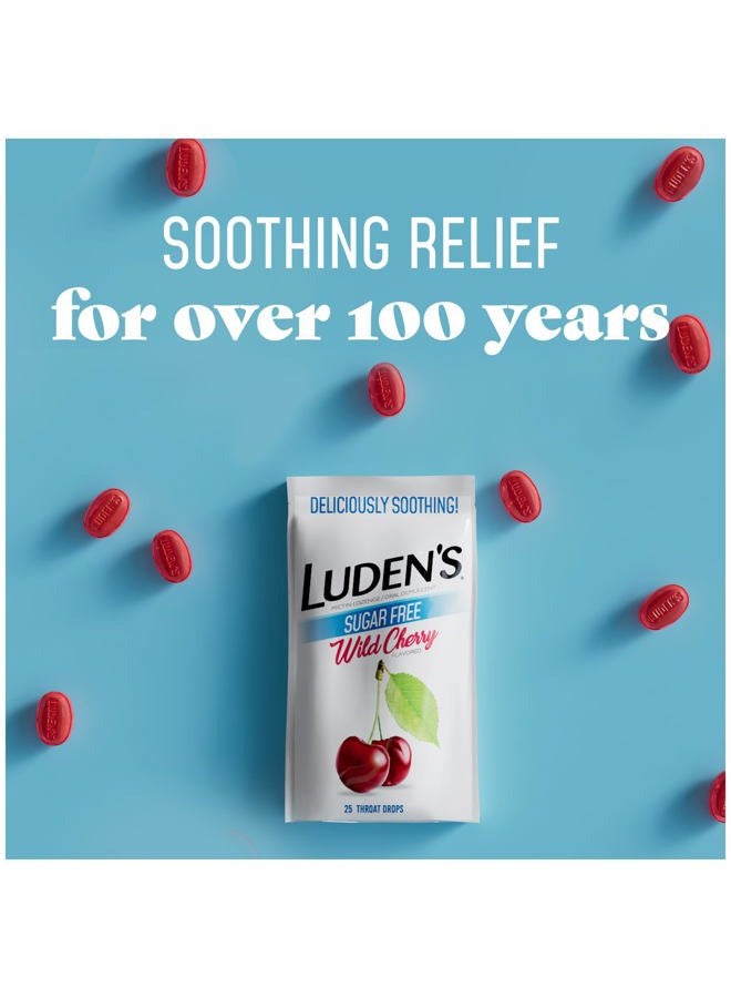 Luden's Sugar Free Wild Cherry Throat Drops, Sore Throat Relief, 25 Count (6 Pack) - Image 4