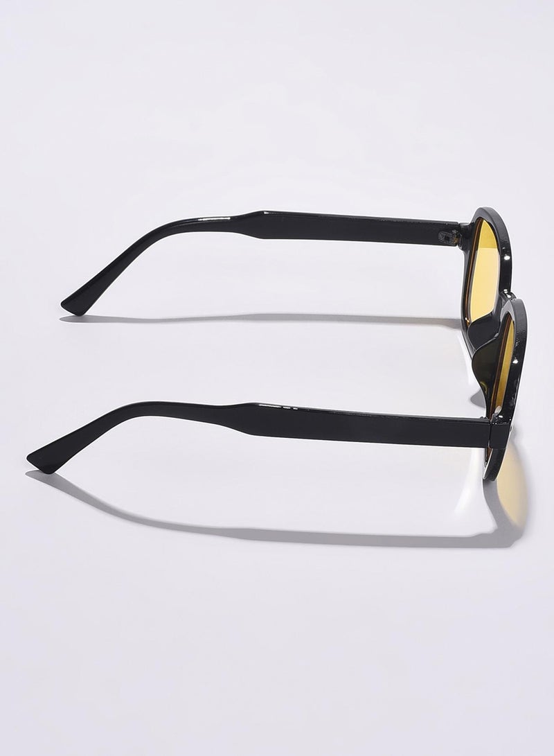 Haute Sauce Yellow Lens Black Oval Sunglasses  - Image 4