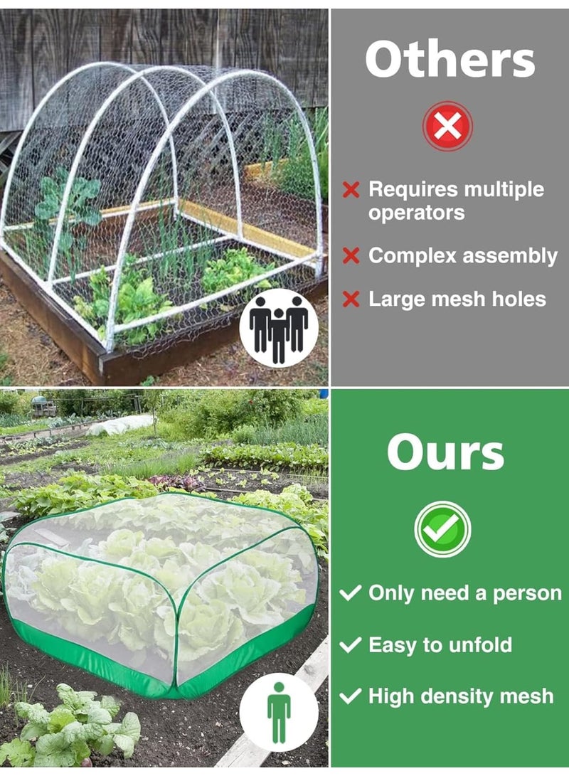 SOLARAE Upgraded Garden Netting- 40 × 40 × 20 Inches Pop-up Plant Covers Net for Garden Protection- Ultra Fine Garden Mesh Netting Protection from Bird Pest Barrier Net Row Cover for Plant Fruit Vegetable - Image 2