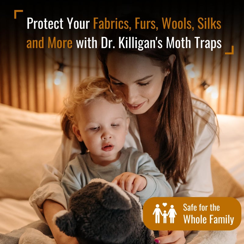 Dr. Killigan's Premium Double Potent Clothing Moth Traps with Pheromones Prime | Organic Clothes Moth Trap with Lure for Closets & Carpet | Case Making Moth Treatment & Prevention (6 Pack, White) - Image 5
