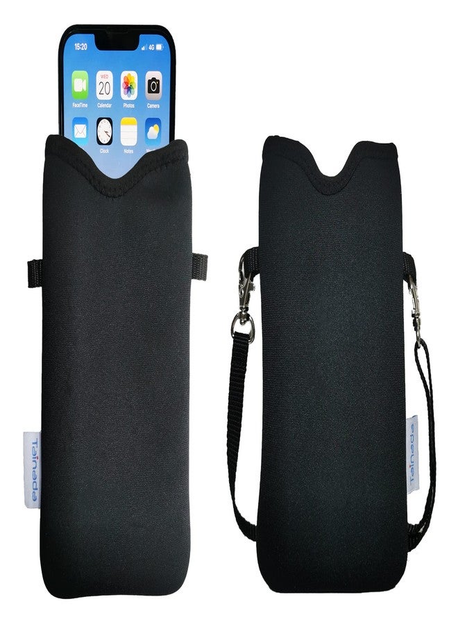 Tainada Men Women Neoprene Phone Sleeve Pouch Case Bag with Crossbody Strap/Neck Lanyard for iPhone 15/14 /13 Pro Max, 15/14 Plus, Samsung S24, S23+, A35, A54, Z Fold5 ; Google Pixel 8 (Black) - Image 1