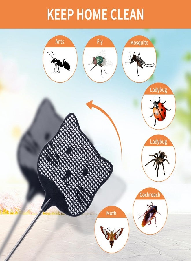Staruby 2 Pack Extendable Fly Swatter, 25 inch Long Handle Flyswatters, Plastic Heavy Duty Fly Swatters Manual for Indoors Patio Garden and Outdoors Black - Image 5