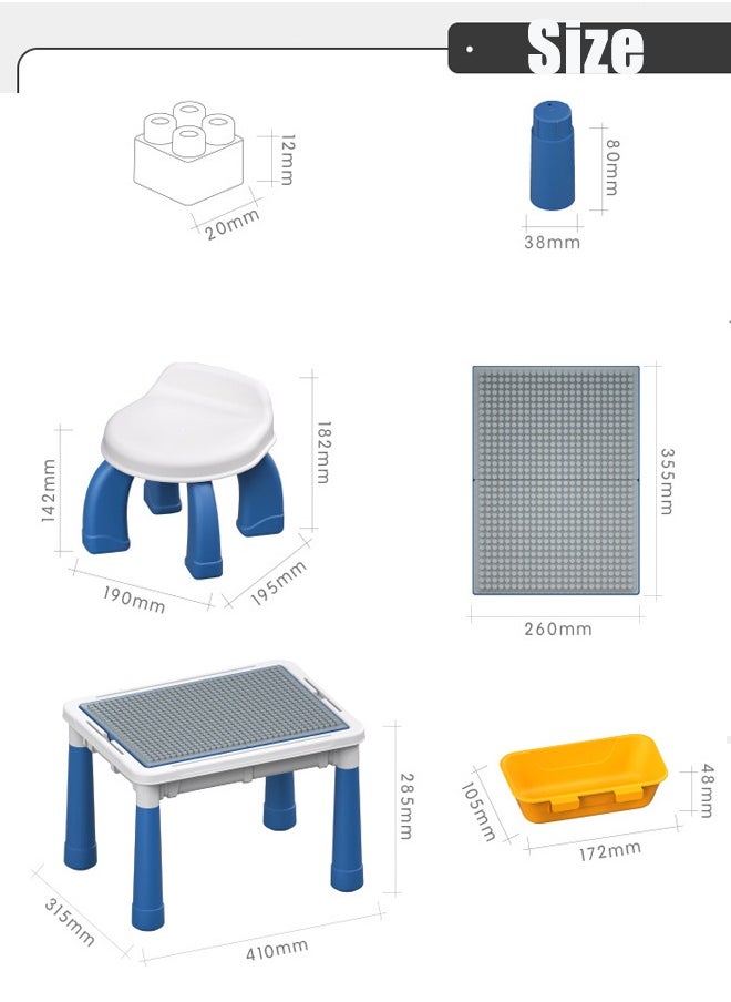 Generic - Multi Kids Activity Table Magnetic Drawing Board Set with Chairs and 600 Pcs Blocks Building Blocks All in One Kids Play Table Water Table Sand Table Doodle Board for Toddlers Drawing Table - Image 1