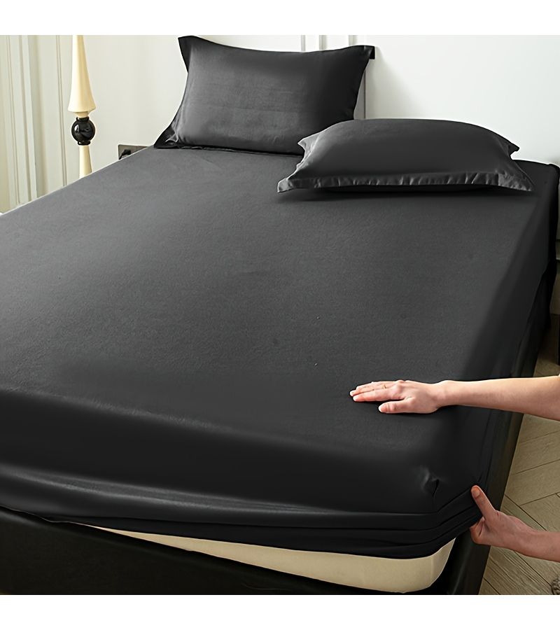 Soft Breathable Microfiber Fitted Sheet Light Yellow 39.37x78.74 Inches Machine Washable Bedspread Brushed Texture Warmth Solid Color Minimalist Bed Frame - Image 2