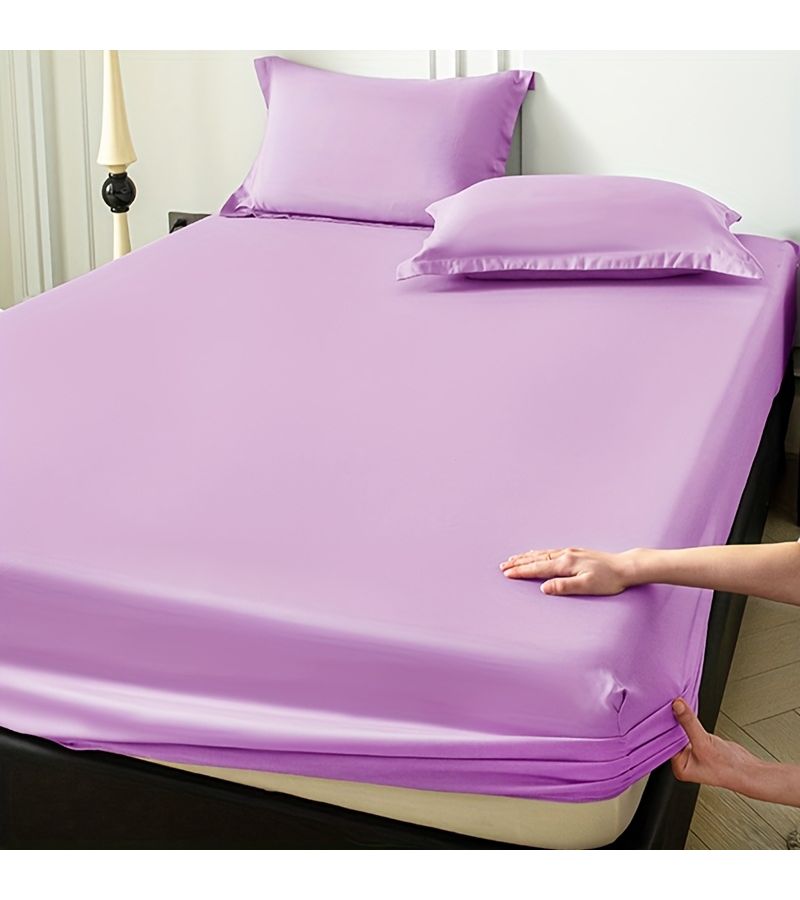 Soft Breathable Microfiber Fitted Sheet Light Yellow 39.37x78.74 Inches Machine Washable Bedspread Brushed Texture Warmth Solid Color Minimalist Bed Frame - Image 4