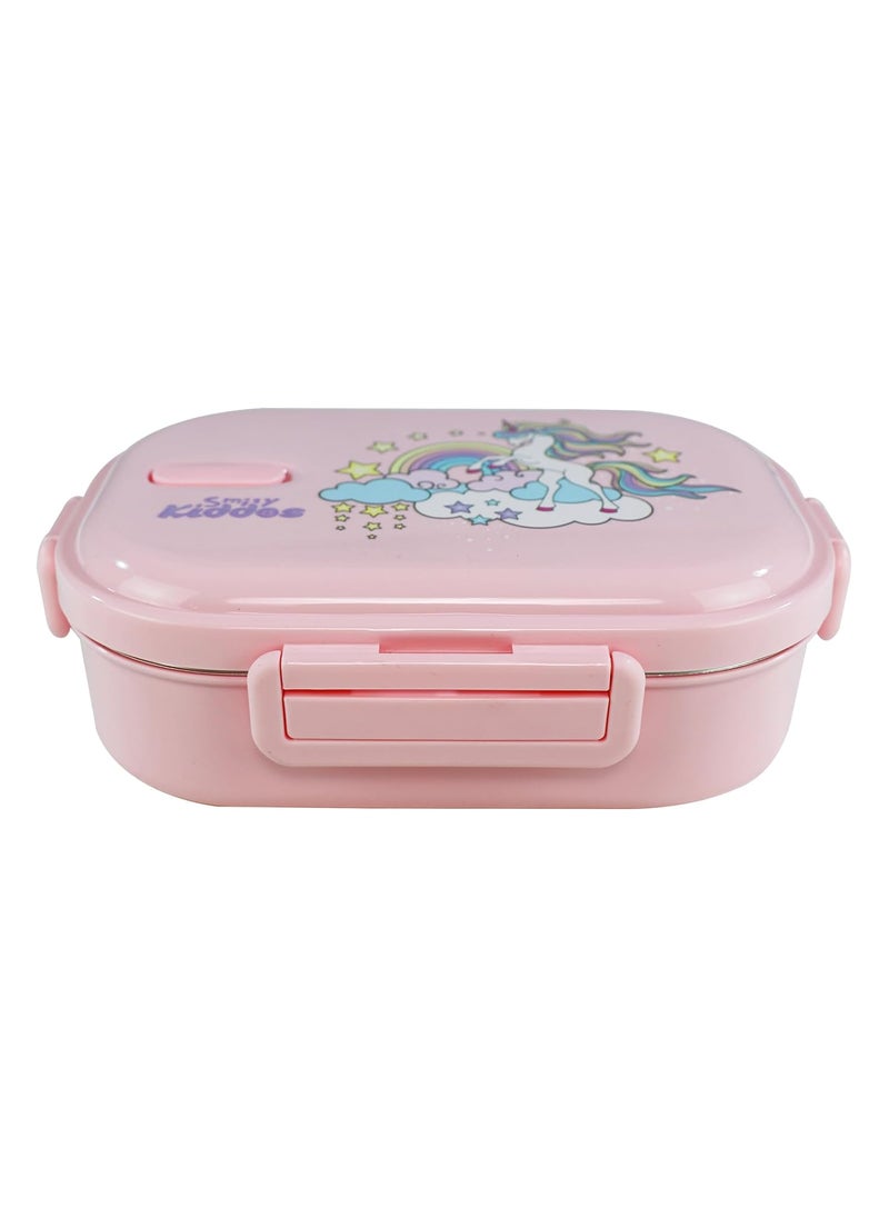 SMILY KIDDOS Smily Kiddos Kids Stainless Steel Insulated Lunch Box Unicorn Theme - Pink |Age Above 3 Years| 100% BPA Free and Food Grade  - Image 2
