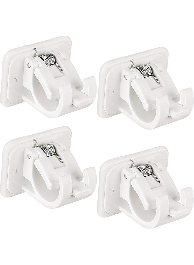 erorex Curtain Rod Holder, 8 Pcs Curtains Bracket Crossbar Hook Self Adhesive Rods Hanger, No Drill Brackets Fixing Holders, Wall Hooks Drapery Pole & Fixings for Kitchen Home Bathroom and Hotel Use