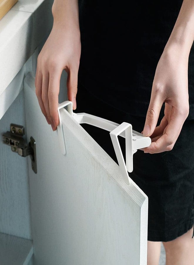XUYUH Towel Rack Over Door Towel Bar Hanging Holder ABS Bathroom Kitchen Cabinet Towel Rag Rack Shelf Hanger for Cupboard Door, 24x6x7cm, White - Image 2