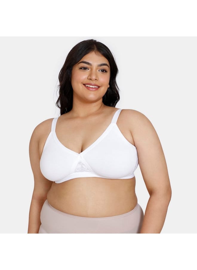 zivame Zivame Lace Detail Support Bra with Hook and Eye Closure  - Image 1