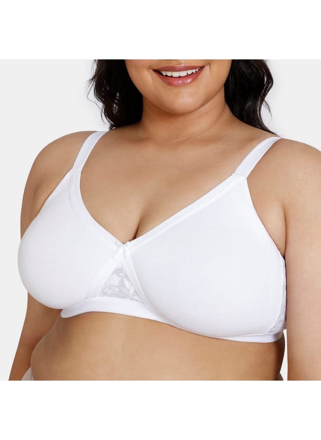 zivame Zivame Lace Detail Support Bra with Hook and Eye Closure  - Image 4
