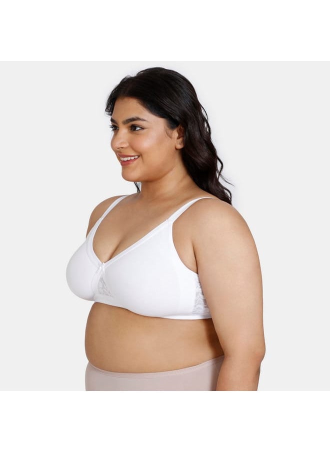zivame Zivame Lace Detail Support Bra with Hook and Eye Closure  - Image 3