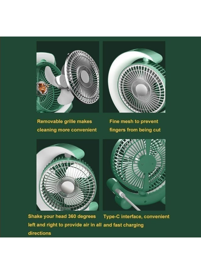 Wtrtr Desk Fan,USB Charging Mini Table Fan Colorful Light, Rotatable,Strong Airflow,3 Speed Wind,WTR-66 - Image 5