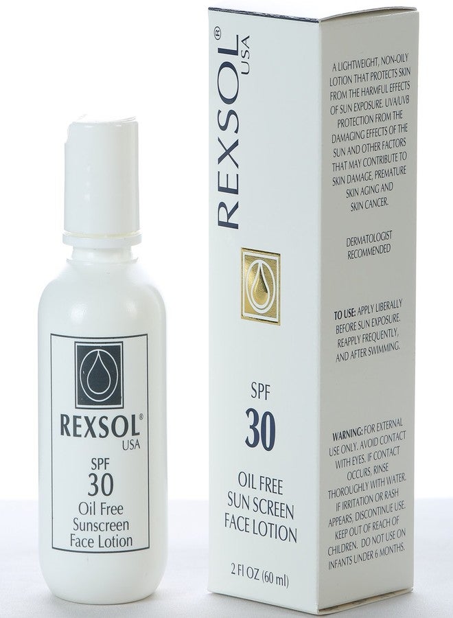 REXSOL SPF 30 Oil-Free Sunscreen Face Lotion | Broad Spectrum UVA/UVB Protection with Vitamins C, E, and A | 60 ml / 2 fl oz - Image 1