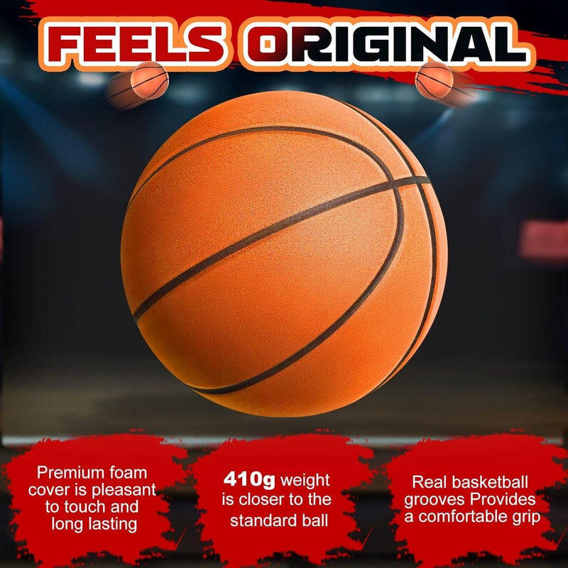 ALDWDY Silent Basketball Size 7 (29.5") – Grooved Airless Indoor Basketball for Quiet Dribbling and Indoor Training - Image 3