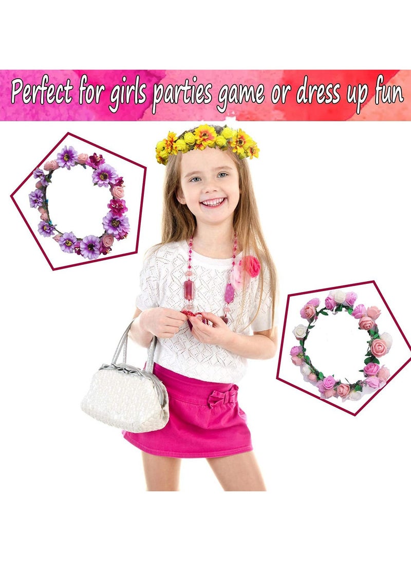 Children's DIY handmade wreath set, hair accessories Children's handmade flower fabric with ribbon flower headband - Image 4