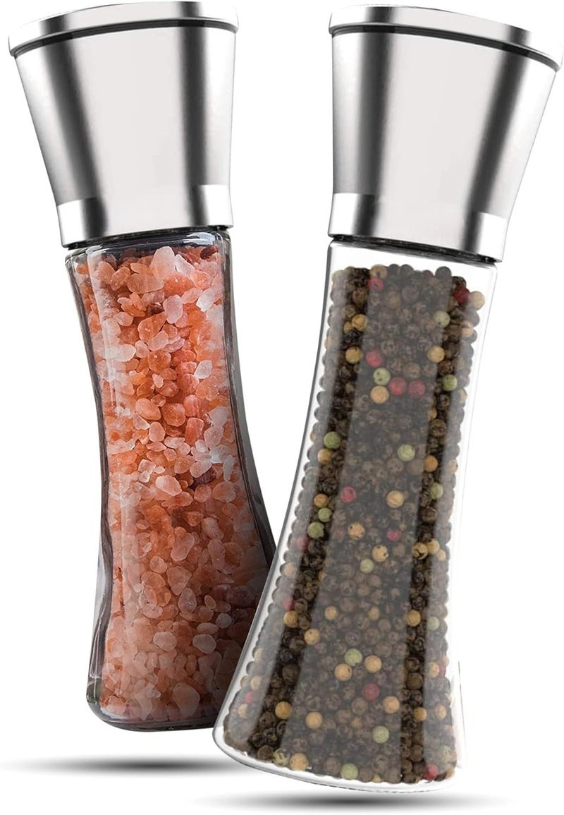 Ramkuwar Fillable Stainless Steel Grinder Aadjustable Pepper Grinder Long Lasting Fresh Keeping Spice Grinder High Glass Blender That Can Be Used for Pepper Cumin Sea Salt Mung Bean 2 - Image 1