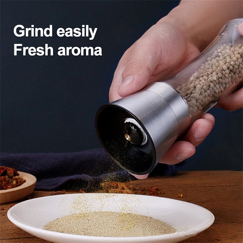 Ramkuwar Fillable Stainless Steel Grinder Aadjustable Pepper Grinder Long Lasting Fresh Keeping Spice Grinder High Glass Blender That Can Be Used for Pepper Cumin Sea Salt Mung Bean 2 - Image 5