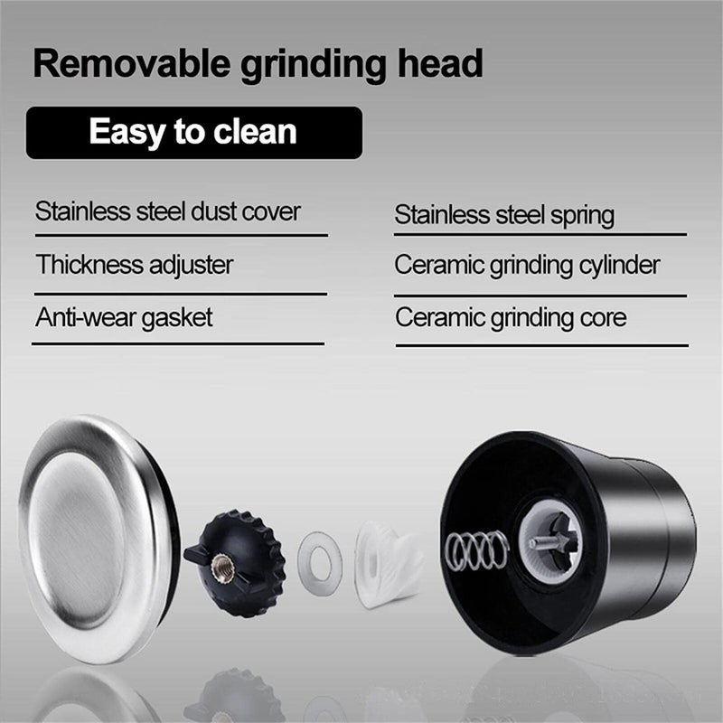 Ramkuwar Fillable Stainless Steel Grinder Aadjustable Pepper Grinder Long Lasting Fresh Keeping Spice Grinder High Glass Blender That Can Be Used for Pepper Cumin Sea Salt Mung Bean 2 - Image 3