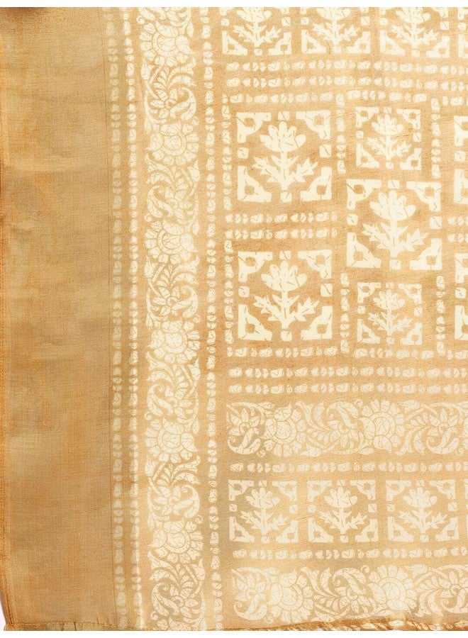shiv textiles Shiv Textiles Women's Cotton Blend Printed Saree(STC-06-YELLOW)  - Image 5
