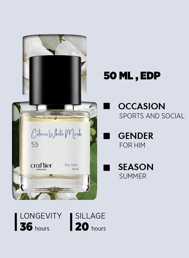 Craftier Perfume CITRUS WHITE MUSK - Inspired of-ALLURE SPORT, Eau De Parfum for Men - 50ml, Long Lasting Citrus Fragrance Upto 36 Hrs, Travel Size Men's Perfume - Image 4